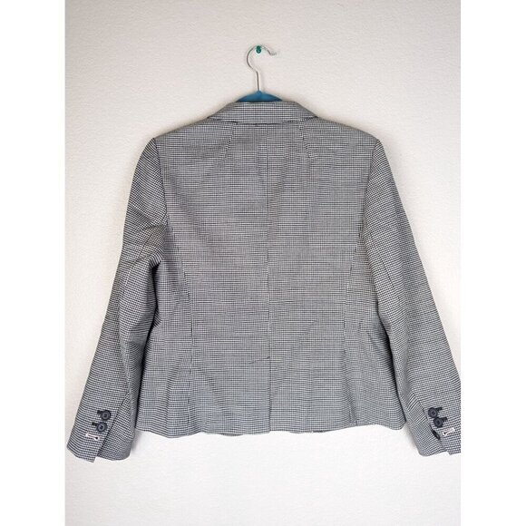 Talbots Houndstooth Blazer 2 Buttons Career Office Business Jacket Size 8 Petite - Picture 7 of 11